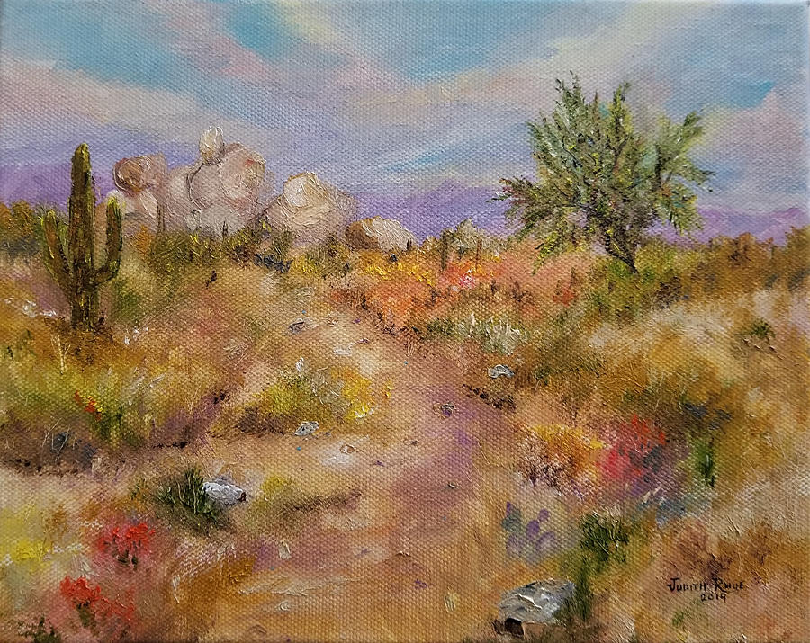 Path to the Boulders Painting by Judith Rhue