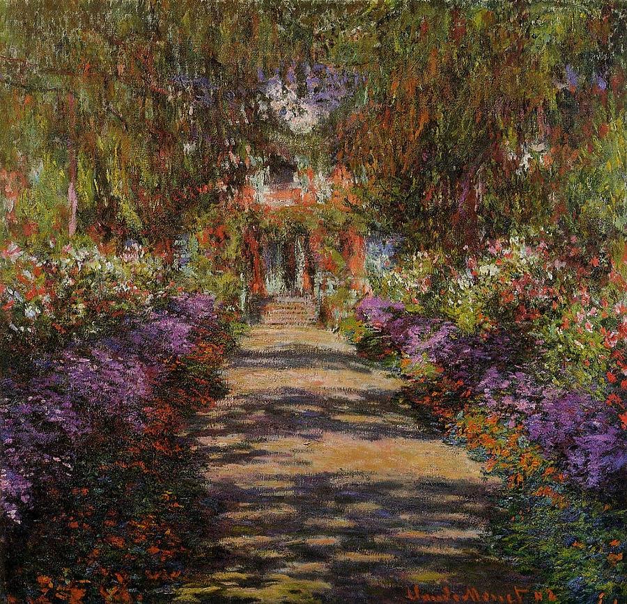 Pathway In Monets Garden At Giverny, 1901-02 Painting