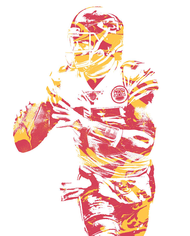 Patrick Mahomes KANSAS CITY CHIEFS WATER COLOR PIXEL ART 11 Art Print by  Joe Hamilton - Fine Art America