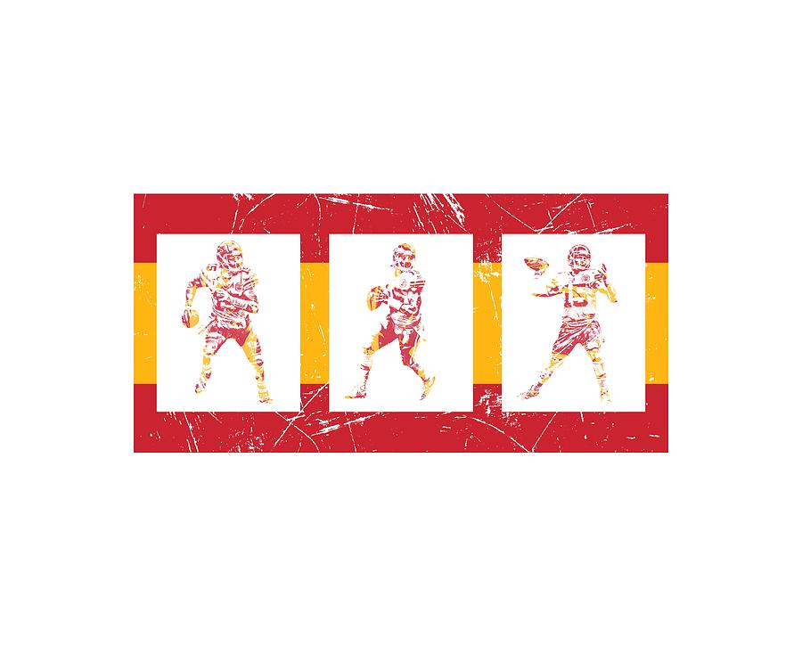 Patrick Mahomes KANSAS CITY CHIEFS WATER COLOR PIXEL ART 10