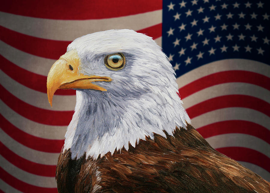 eagle with american flag