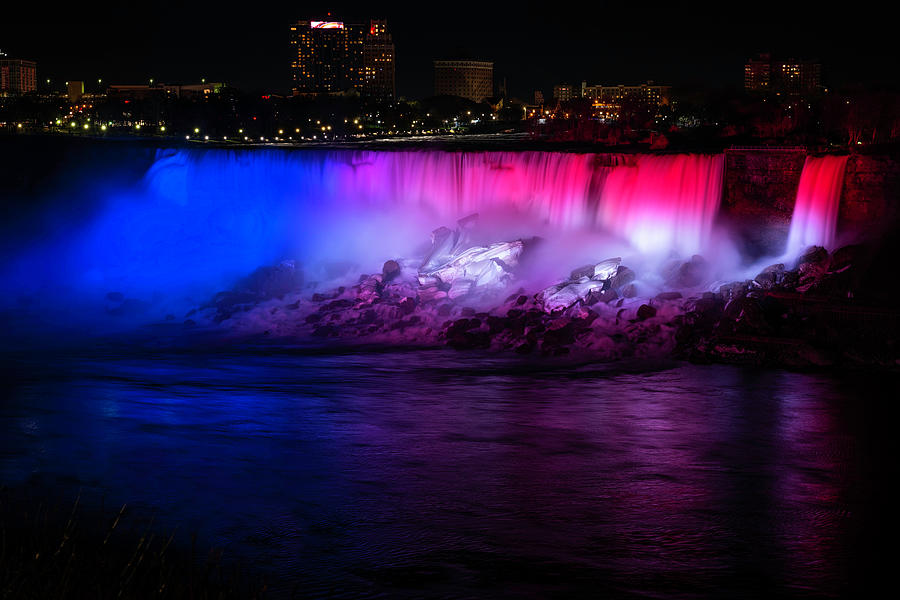 Patriotic Colored American Falls Photograph by Scott Cunningham Fine