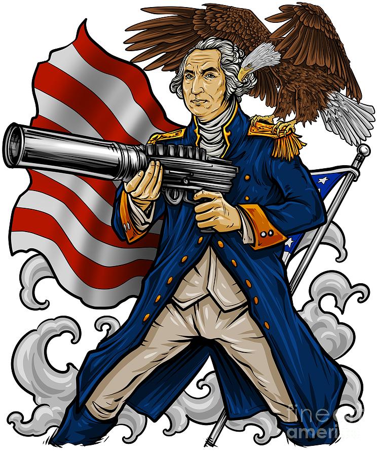 Eagle Digital Art - Patriotic Father Of Merica Independence Day by Mister Tee