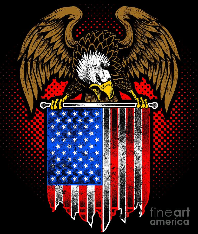 American Eagle USA Independence day July 4th mens art 