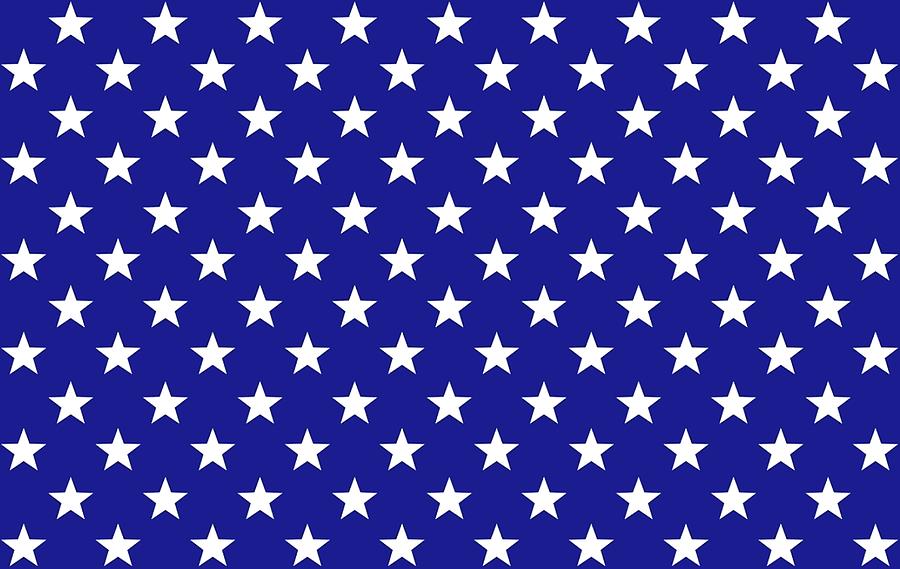 Patriotic White Star On Blue Background Pattern. Digital Art by Tom Hill -  Fine Art America