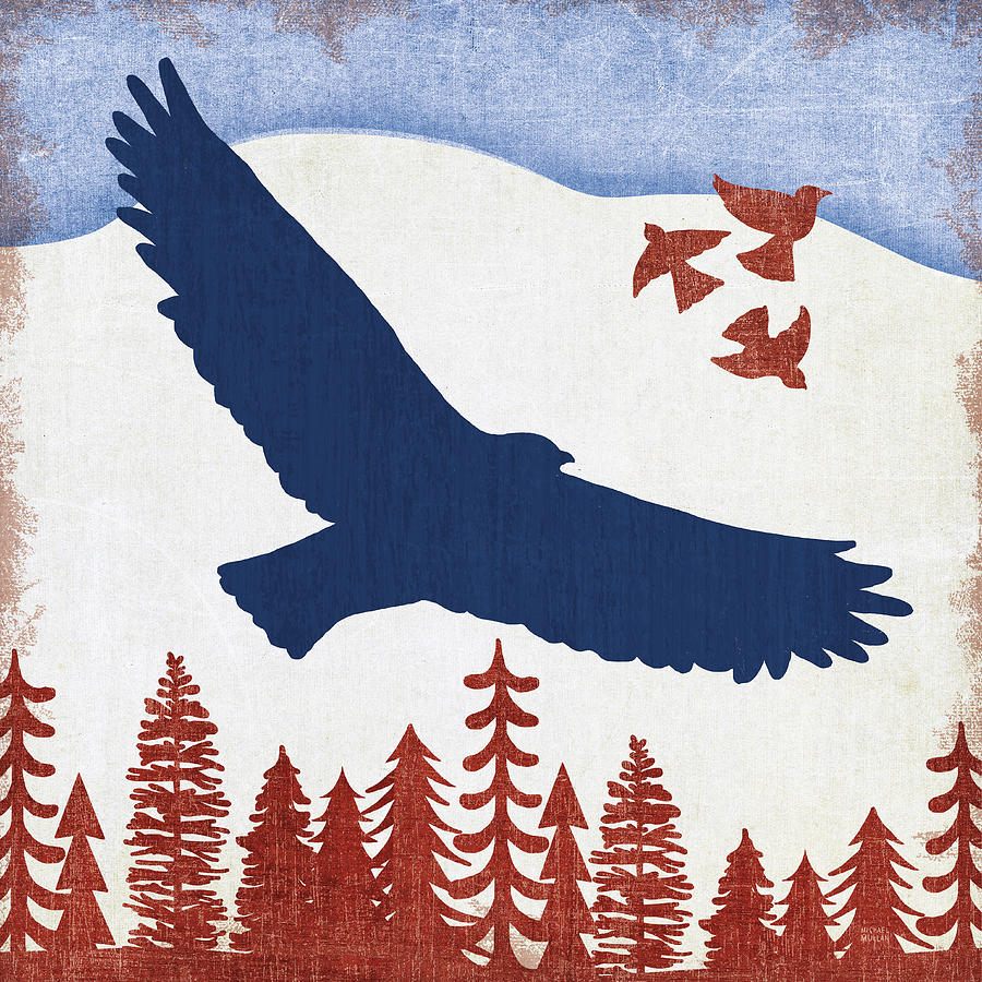 Animal Mixed Media - Patriotic Woodland Eagle by Michael Mullan
