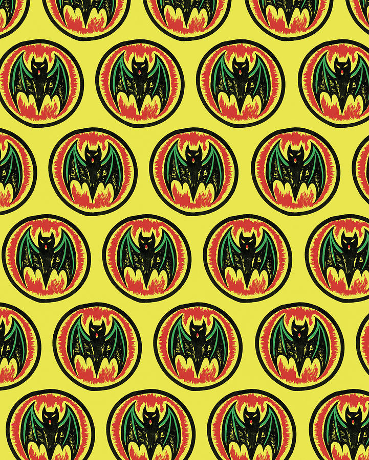 Halloween Drawing - Pattern of Bats by CSA Images