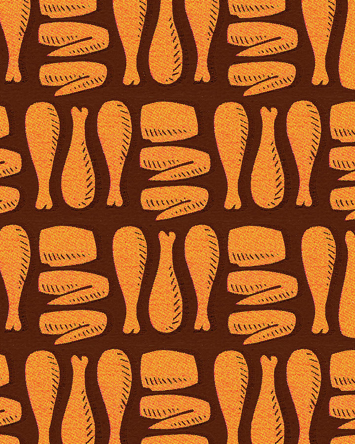 Abstract Drawing - Pattern of Fried Chicken by CSA Images