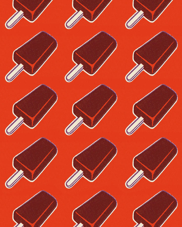 Ice Cream Drawing - Pattern of Frozen Ice Cream Treats by CSA Images