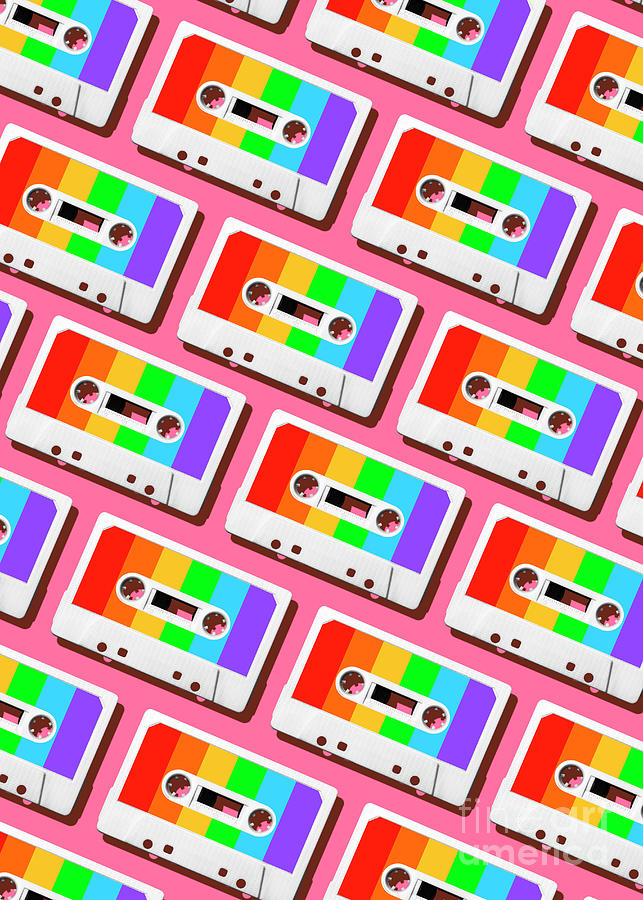 Pattern Of Rainbow Cassette Tape Photograph by Retales Botijero