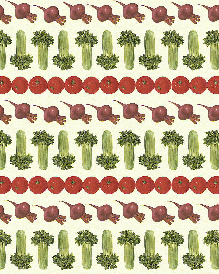 Onion Drawing - Pattern of Vegetables by CSA Images