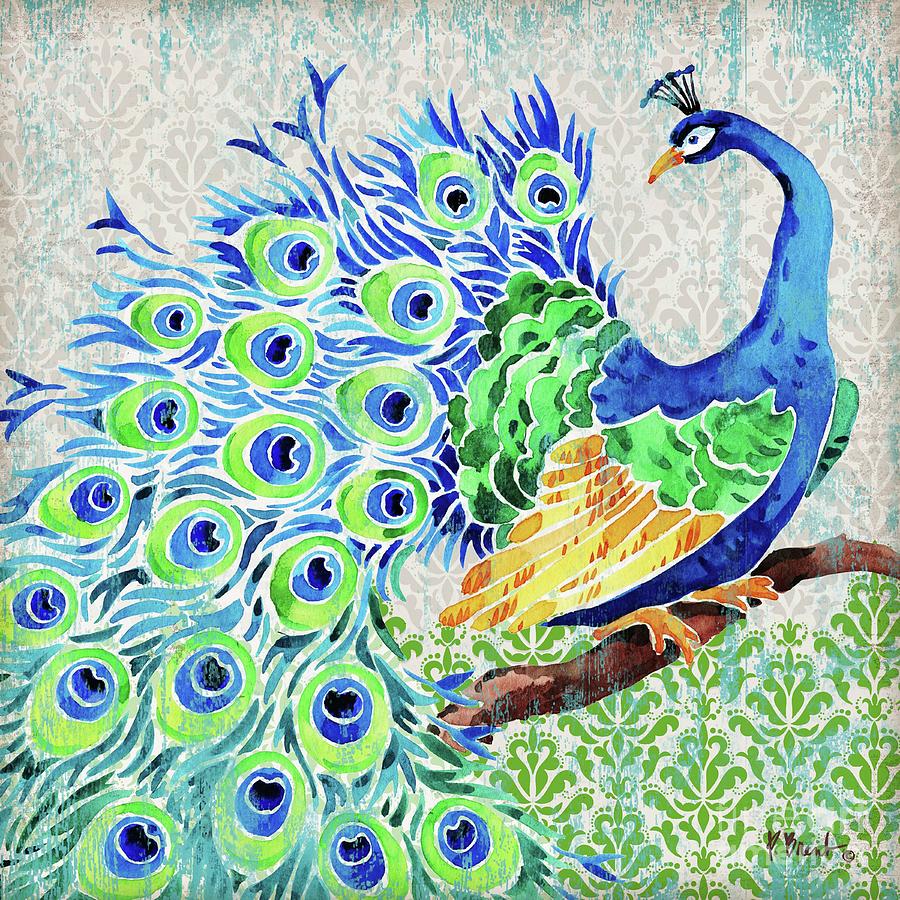 Patterned Peacock I Painting by Paul Brent - Fine Art America