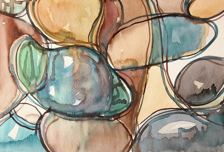Pattern Painting - Patterns with Pebbles Version 2 by Luisa Millicent