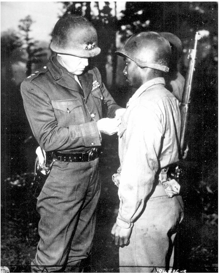 Blacks Painting - Patton Pins a Silver Star by US Army