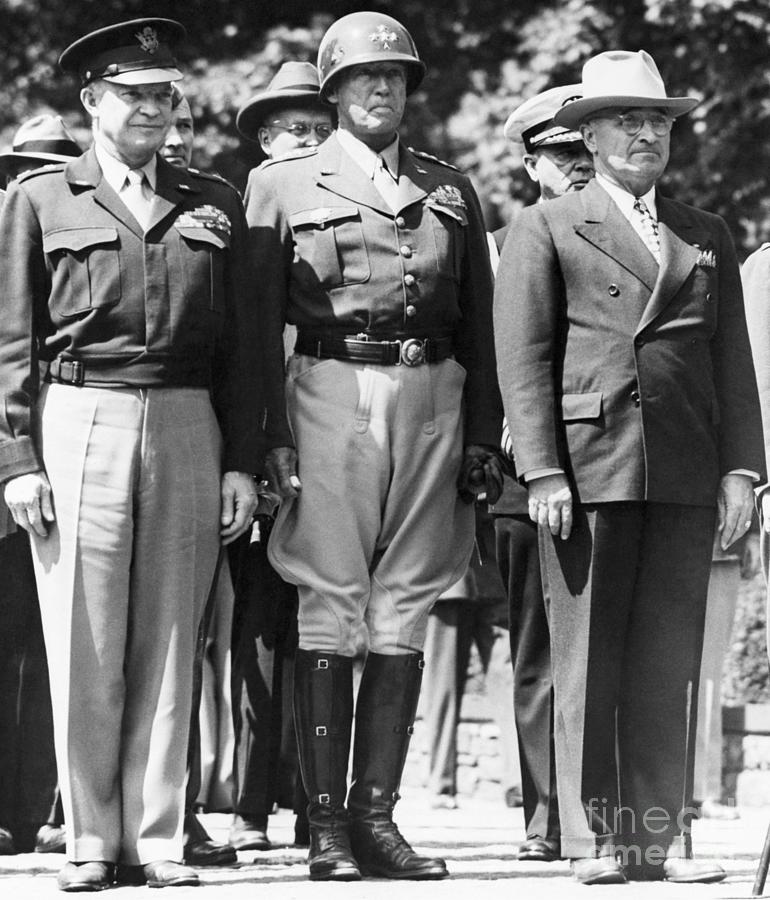 Patton, Truman, Eisenhower At Flag Photograph by Bettmann