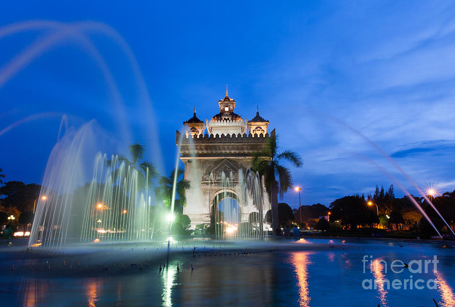 Concrete Photograph - Patuxai Monument Gate Of Triumph by Elena Ermakova Concrete Photograph - Patuxai Monument Gate Of Triumph by Elena Ermakova