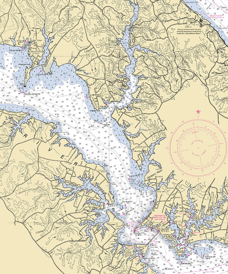 Patuxent River maryland Nautical Chart _v3 Mixed Media by Bret