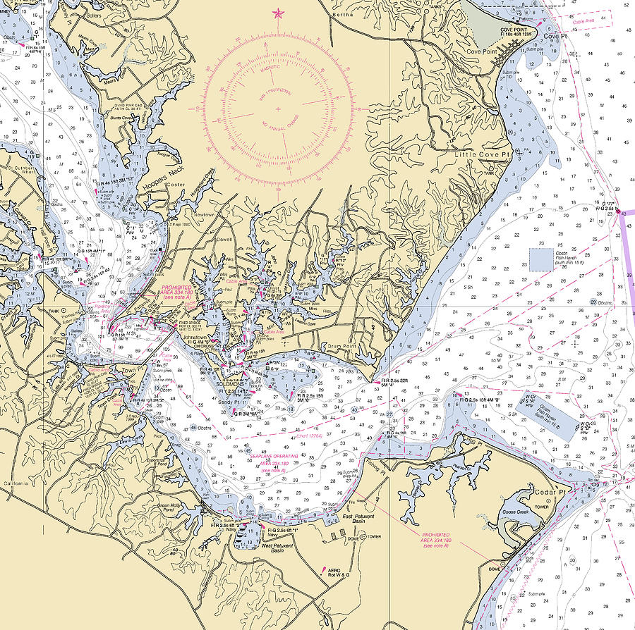 Patuxent River -maryland Nautical Chart _v4 Mixed Media by Bret ...