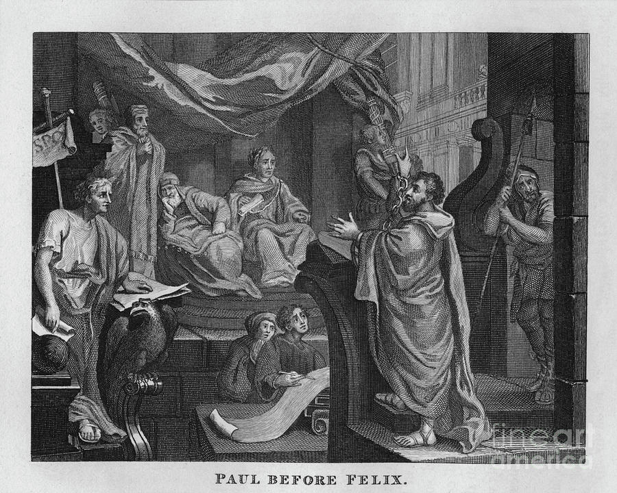 Paul Before Felix Drawing by Print Collector