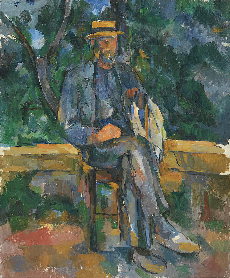 Paul Cezanne -Aix-en-Provence, 1839-1906-. Seated Man -1905 - 1906-. Oil on canvas. 64.8 x 54.6 cm. Painting by Paul Cezanne -1839-1906-
