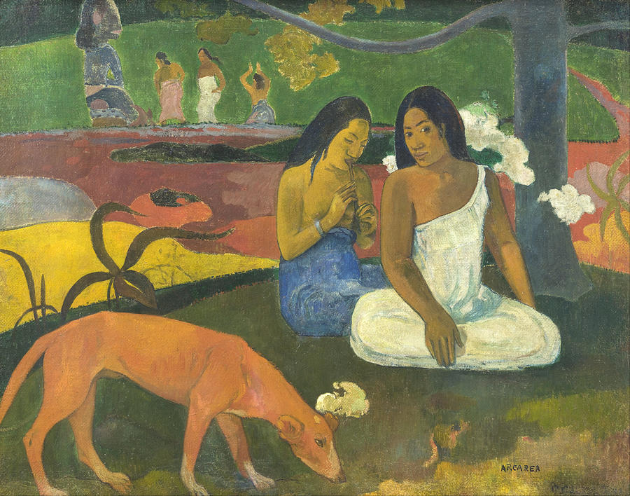 PAUL GAUGUIN Arearea / Joyfulness. Date/Period December 1892. Painting. Oil on canvas. Painting by Paul Gauguin
