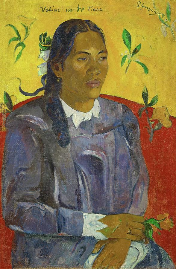 PAUL GAUGUIN Vahine no te tiare / Woman with a Flower. Date/Period 1891. Painting by Paul Gauguin
