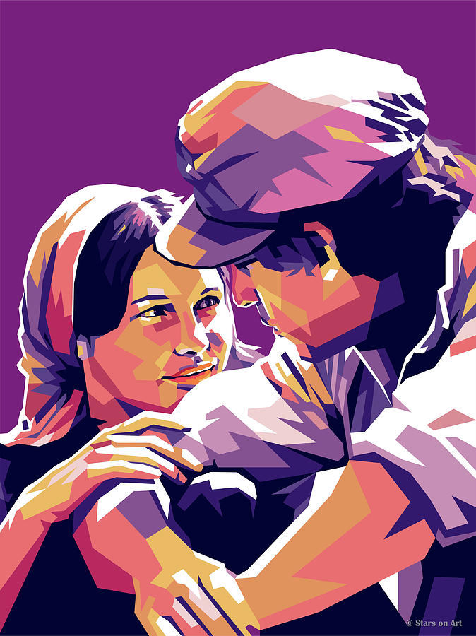 Paul Michael Glaser and Michele Marsh Digital Art by Movie World Posters