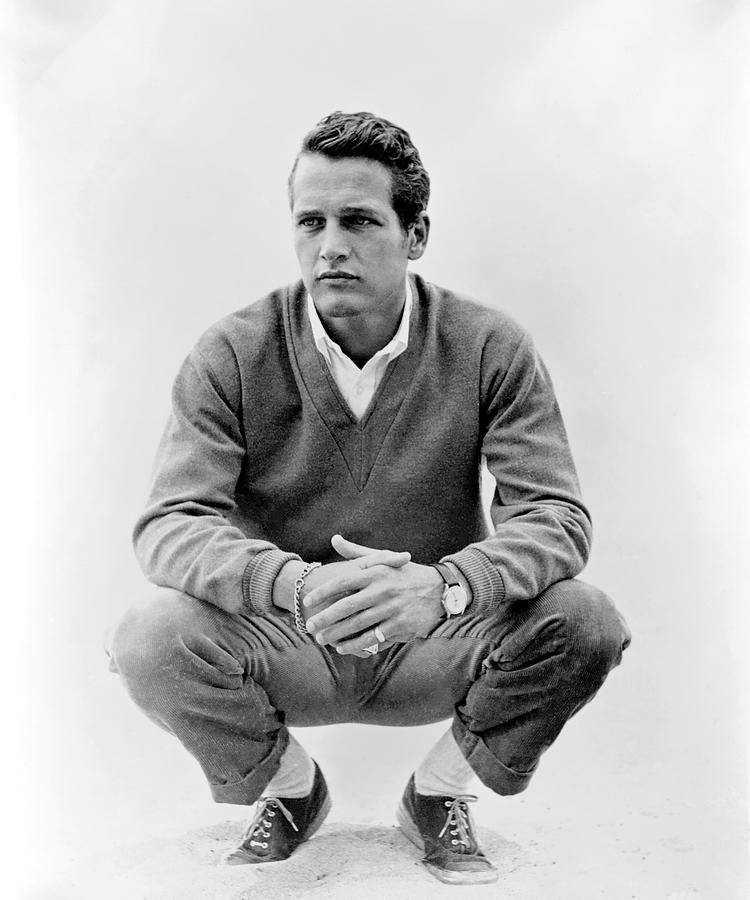 Paul Newman Photograph - Paul Newman On The Beach by Globe Photos