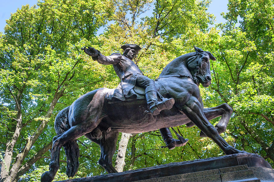 Paul Revere Statue, Boston, Ma Digital Art by Laura Zeid
