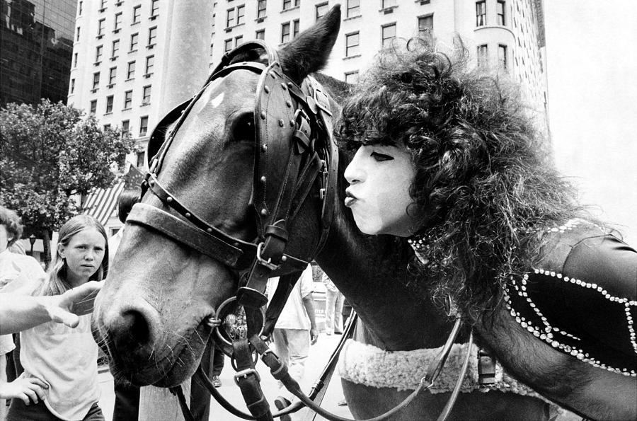 Paul Stanley Makes Friends With One Of Photograph by New York Daily News Archive