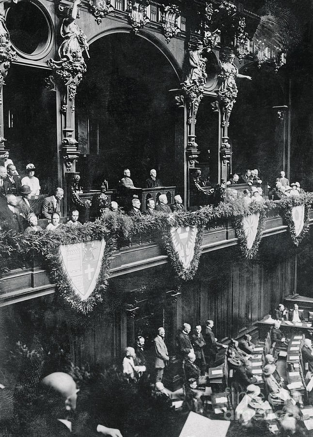 Paul Von Hindenburg Seated In Balcony Photograph by Bettmann