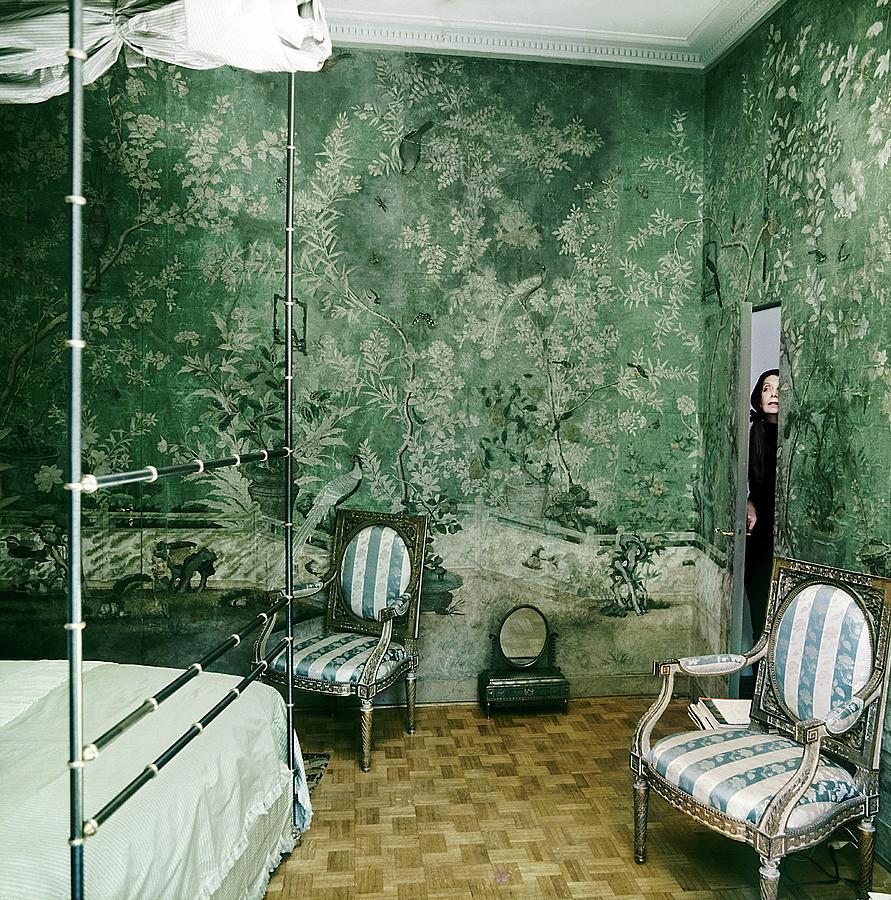 Pauline De Rothschild In Her Paris Bedroom Photograph by Horst P Horst