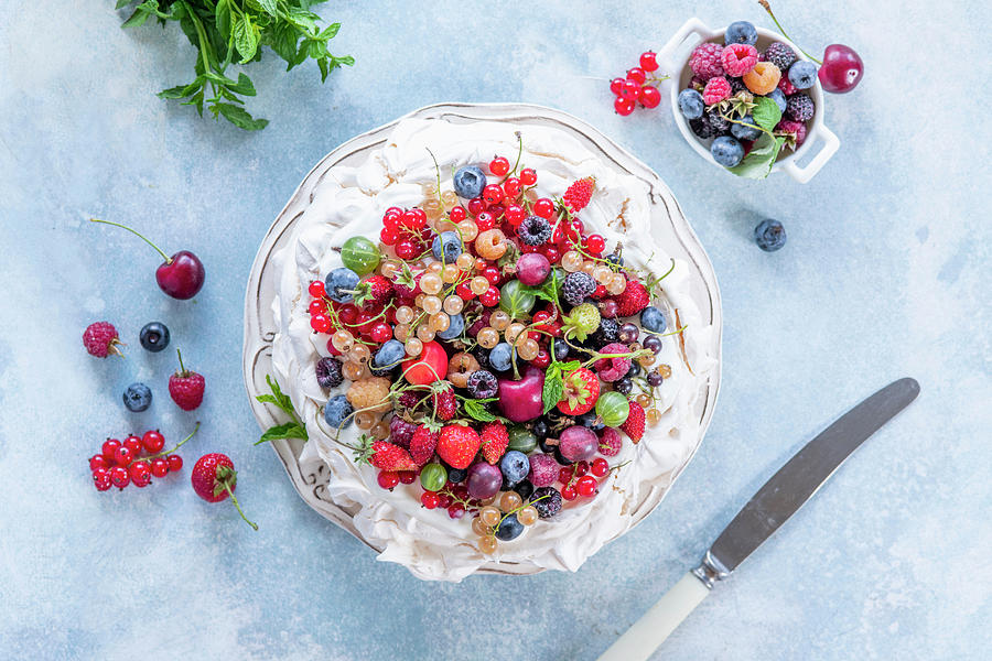 Pavlova With Various Berries Photograph by Irina Meliukh