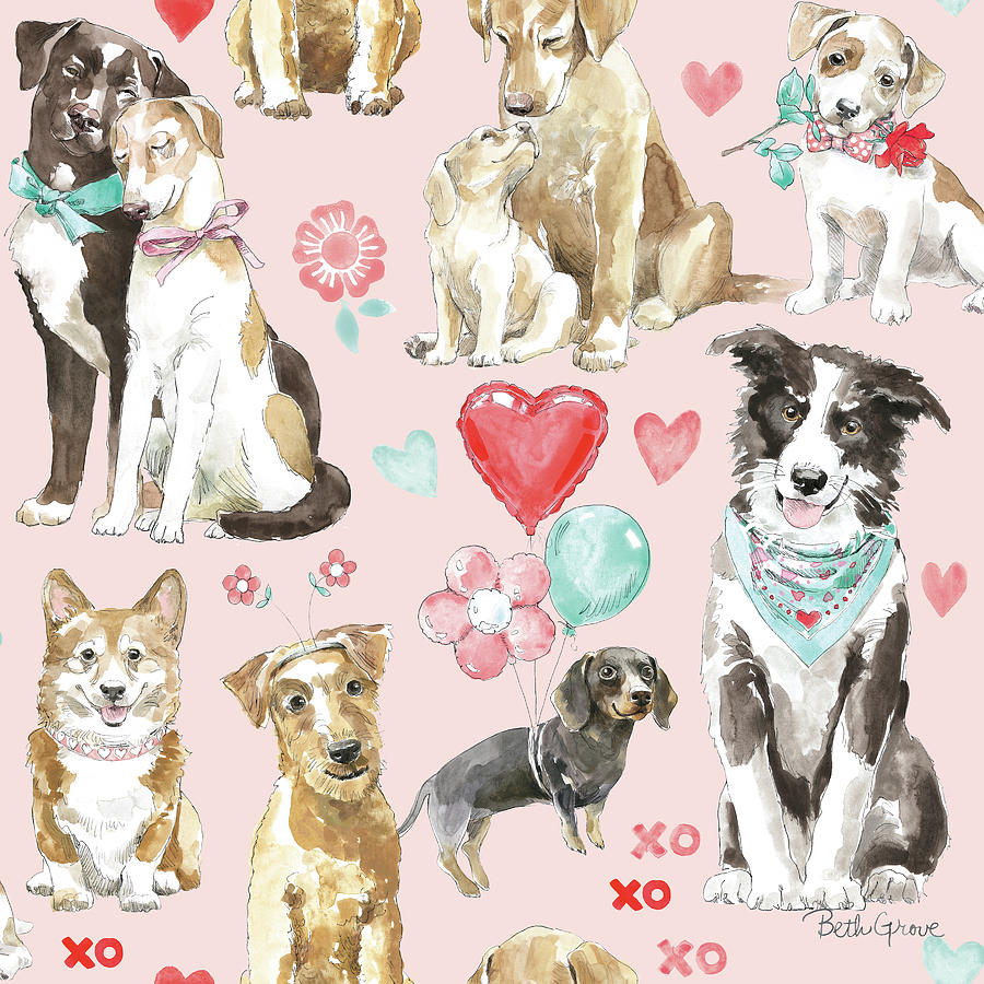Paws Of Love Pattern Ib Painting by Beth Grove