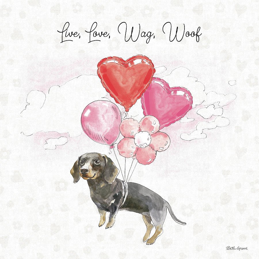 Animal Painting - Paws Of Love V Pink by Beth Grove