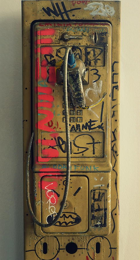 Vintage Photograph - Pay Phone Graffiti by Laurie Perry