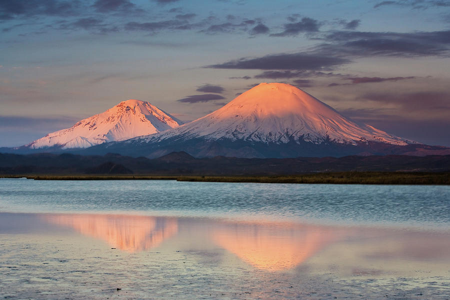 Payachata Volcanoes, Twin Volcanoes Photograph by Mint Images/ Art Wolfe