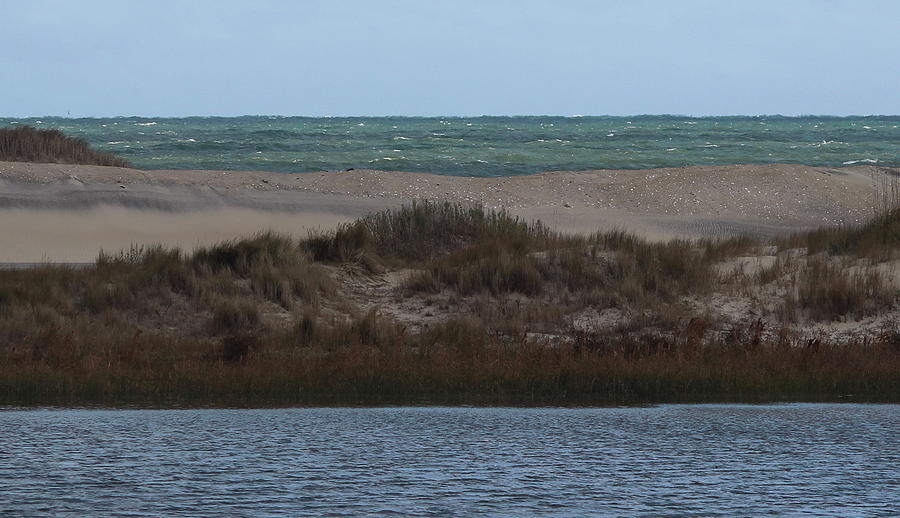 Pea Island Photograph - Pea Island Sound, Dunes and Ocean 2 by Cathy Lindsey