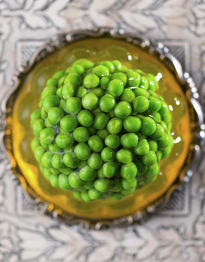 Pea Jelly On A Metal Plate seen From Above Photograph by Komar