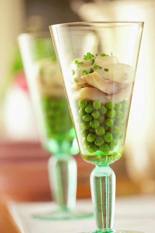 Pea Salad With Smoked Fish Photograph by Studio Lipov