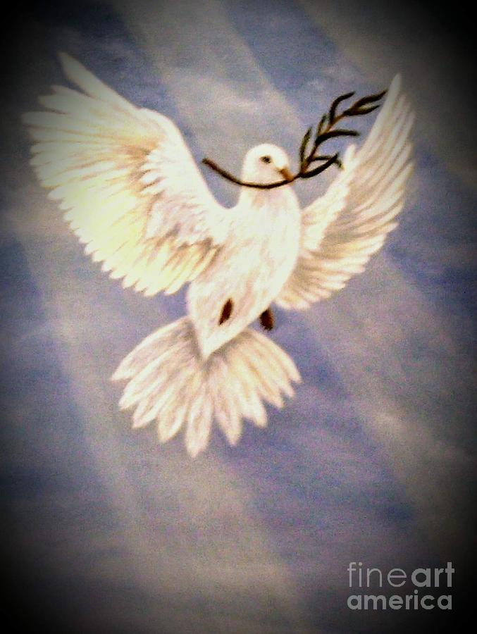 Bird Painting - Peace and Blessing  by Lynda Carter