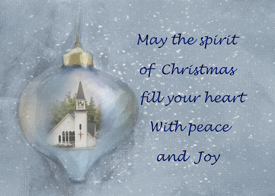 Christmas Photograph - Peace and Joy Ornament Christmas Greeting Card by Phyllis Taylor