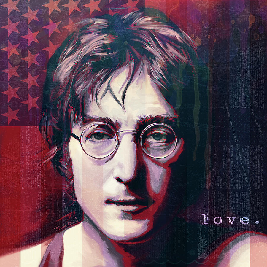John Lennon Painting - Peace And Love - John Lennon by Joseph Oland