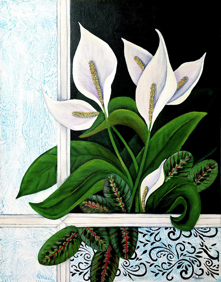 Lily Painting - Peace and Prayer by Elaine Hodges