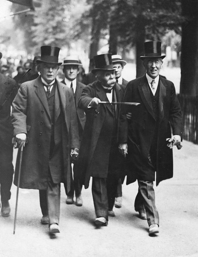 Woodrow Wilson Photograph - Peace Conference by Hulton Archive