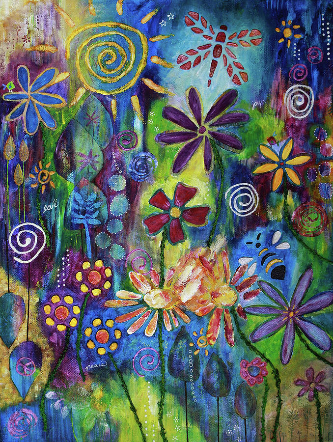 Peace Love and Joy Painting by Winonas Sunshyne