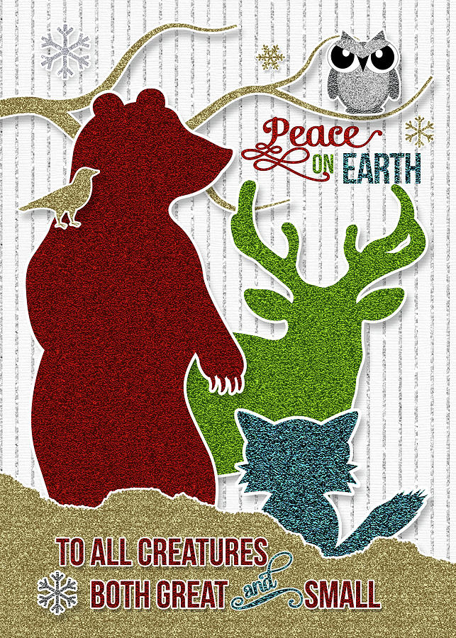 Peace on Earth Woodland Creatures Digital Art by Doreen Erhardt