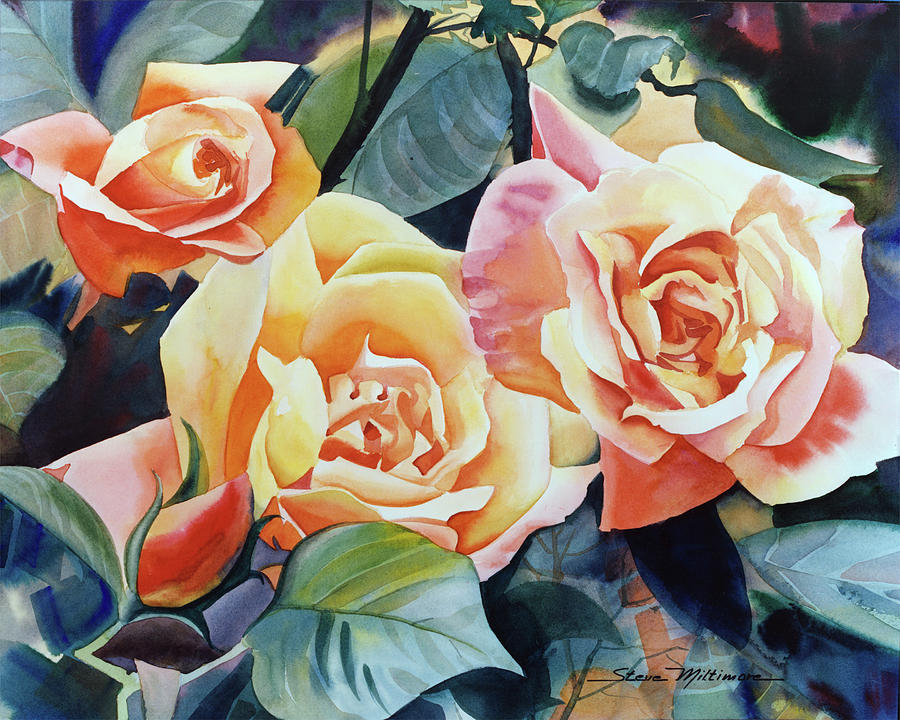 Peace Rose Painting by Steve Miltimore | Fine Art America