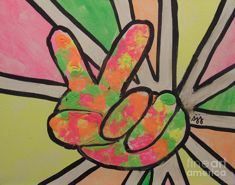 Peace Sign Painting by Saundra Johnson