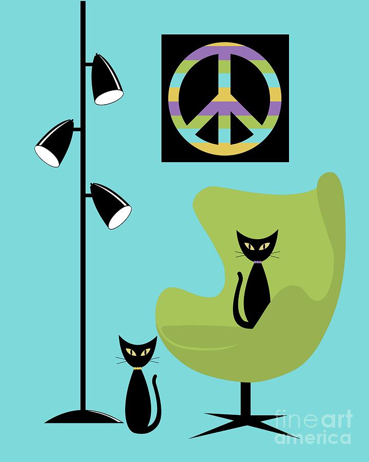 Peace Symbol Green Chair Digital Art by Donna Mibus